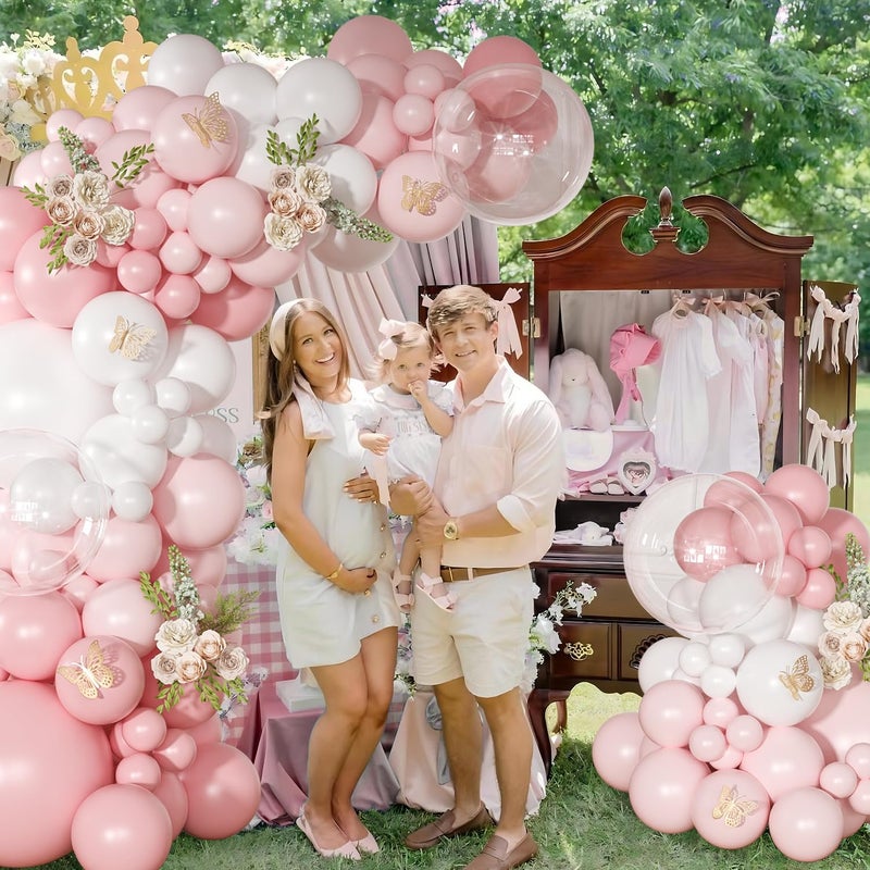 NUTTYBASH Light Pink Balloon Arch Kit, 126Pcs Baby Pink and White Balloon Garland Kit for Wedding Birthday Baby Shower Gender Reveal Bridal Shower Party Decorations - Image 4